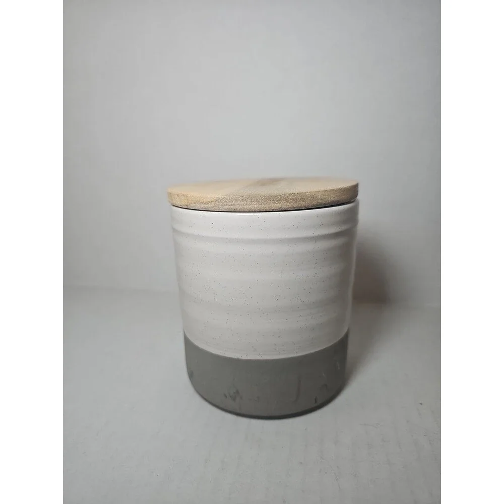 Bee & Willow Half-glazed Ceramic Stoneware Storage Canister with Airtight Lid